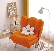 Recliner Lazy Sofa Chair, Modern Soft Reading Chair, Lounge Chair Indoor, Bedroom Living Room Balcony Recliner Rest Chair, Chaise Lounge Chair Indoor, Technology Fabric(Orange)