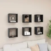 NNEVL Wall Cube Shelves 6 pcs Grey 26x15x26 cm