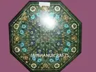 30" Green Coffee Dining Center Malachite Marble Table Top Work Mosaic Inlay