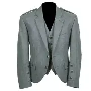 Scottish Lovat Green Argyll kilt jacket & waistcoat wedding jacket For Men