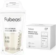 Fubeasi Breastmilk Storing Bags Temp-Sensing Discoloration Milk Storing Bags, Leak Proof Double Zipper Seal Self Standing Breastmilk Bags with 6 Ounce -120 Count