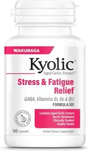 Kyolic Aged Garlic Extract Formula 101, Stress and Fatigue Relief, 100 Capsules