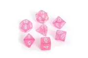 Pink with White Frosted Polyhedral 7-Die Set Chessex CHX27464