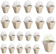 20PCS Seedling Pots, Biodegradable Garden Sprouted Nursery Pots with Ventilated Humidity Covers, Eco-Friendly Peat, Square Seed Starter Pots for Plants, Flowers, Vegetables (8cm/3.1in)