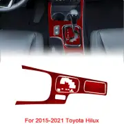 For 2015-2021 Toyota Hilux Console Gear Frame Carbon Fiber Trim Cover Red 2Pcs (for: Toyota)