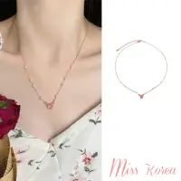 在飛比找momo購物網優惠-【MISS KOREA】韓國設計果凍粉色愛心浪漫珍珠串飾造型