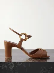 [Manolo Blahnik] Manolo Blahnik - Ileos Leather Sandals - Tan - IT37 IT 37 Brown
