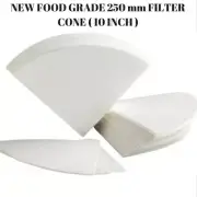 BULK 200 PCS OIL FILTER PAPER 10 INCH REGULAR - 250 MM CONE FOR DEEP FRYER FRIES