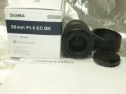 SIGMA 30mm F1.4 DC DN CONTEMPORY PRIME LENS LEICA L MOUNT NEW in BOX & HOOD