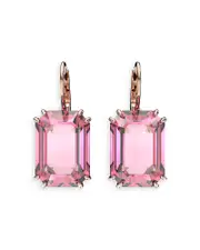 Swarovski Millenia Pink Crystal Drop Earrings in Rose Gold Tone