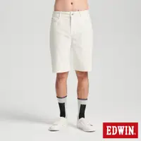 在飛比找蝦皮商城優惠-EDWIN 冰河玉斜紋 迦績JERSEYS 寬丹寧短褲(白色