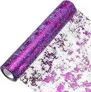 uxcell Deep Purple Table Runner 11 x 360 Inch, Metallic Foil Thin Mesh Table Runner Roll for Event Party, Birthday Party, Weddings, Christmas, New Year