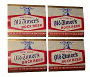 4 Vintage Old Timers Bock Beer Bottle Label West Bend Brewing Unused NOS New 40s