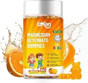 Magnesium Glycinate Gummies 100mg Vitamin D Vitamin B6 , Low Sugar for Kids, Calm Magnesium Gummies for Sleep, Stress & Muscle Relief, No Melatonin, Gluten Free, Non-GMO, Vegan, 60 Gummies Orange Flavour (1)
