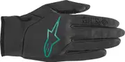 Alpinestars Stella Cascade Infinium Windstopper Ladies Bicycle Gloves, black-green, Size XS for Women Black Green