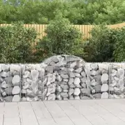 Arched Gabion Baskets 2 pcs 200x50x80/100 cm Galvanised Iron