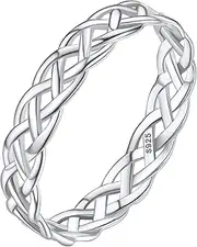 [Silvora] Sterling Silver Rings for Women 925 Irish Celtic Knot Band Ring Solid Silver Thumb Ring for Ladies Mom Size 4-12(Gift Wrapped)