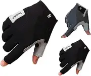 [KITANDOVE] 1pair Grey Half Finger Climbing Gloves for Outdoor Sports Breathable Design for Hiking and Fitness Activities