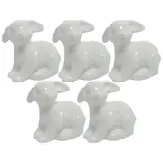 5x LVD Rabbit Flopsy Decorative Sculpture Home/Lounge Tabletop Decor 5.5cm White