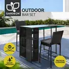 Gardeon 3 PCS Outdoor Bar Table Stools Set Patio Furniture Dining Chairs Wicker