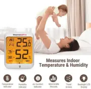Digital Thermometer Indoor Hygrometer Humidity Monitor Temperature Gauge Backlig