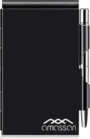 Metal Pocket Notebook-Convenient Aluminum Note Case with Mini Pen and Notepad-AMASSAN