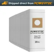 POWERTEC 75057-P2 High Efficiency Filter Bag for Hoover Vacuum Stle Y / Z, 20PK