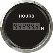 52mm 2" Engine Hour Meter Gauge with Backlight 12V/24V 99999.9h Voltmeter(BS)