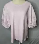 On 34th Trendy Plus Size Puff-Sleeve Knit Top, Color Pink Bud Sz 3X FreeShipping
