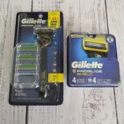 Gillette Proglide Razor Handle and 8 Cartridges Blades Men's