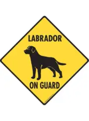 Warning! Labrador On Guard Aluminum Dog Sign or Vinyl Sticker