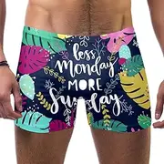 [VBFOFBV] Men's Printed Jammer Swimsuit Swim Shorts, Less Monday More Sunday