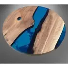 Handmade Round Juniper Wood Epoxy Resin Side Pub Table Top Hallway/Home Decor