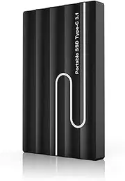2TB External Hard Drive, Ultra Thin Portable Hard Drive Storage, Universal Usable, Aluminium Housing (Black)