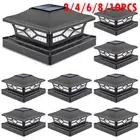 2-10x Solar Post Cap Lights Outdoor Vinyl Fence Dock Deck Lights 4x4/6x6 Wooden