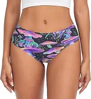 [RPLIFE] Psychedelic Mushrooms Women's Brief Underwear, Womens Underwear Breathable, Comfort Flex Briefs, Soft Underwear, Psychedelic Mushrooms, Medium