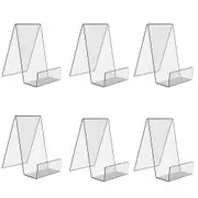 6 Packs Clear Acrylic Book Stand,transparent Book Display Stand, Book Stands For Display, Acrylic Bookshelf For Displaying