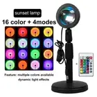 16-Color Sunset Lamp Projection 360° Rotation LED Lights Rainbow Night Light