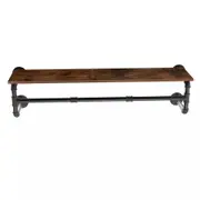104cm Pipe Clothes Rail Wall Mounted Garment Hanging Rack Wardorbe with Shelf