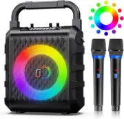Karaoke Machine, 【Upgraded 20W 6.5"Subwoofer】Portable Bluetooth Speaker with 2 W