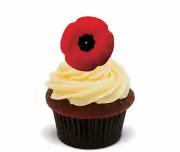 Remembrance Day / Poppy Edible Cup Cake Toppers, stand-up Fairy Bun Decorations