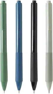 Idcrea Gel Ink Liquid Roller Pen Black 0.5 mm Fine Point Retractable Refillable Pens for Office School 4 Count…