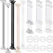 [DINGlLIDINGHONG] 16Pieces Non-Slip Bra Straps Elastic Adjustable Bra Strap Holder with 8 Pieces Bra Clips,Soft Bra Straps Adjustable Non-Slip Straps,Bra Straps Clips,Adjustable Non-Slip Strap Round Bra Straps Holder