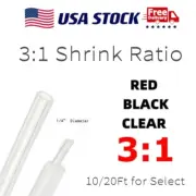 3:1 Dual Wall Heat Shrink Tubing Adhesive Lined Marine Sleeves 1/4" Diameter US