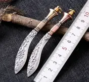 Mini Brass Copper Handle Steel Blade Fixed Knife Pocket Scimitar Pendant Knife