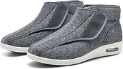 bumuam Men's Diabetic Shoes Wide Width Shoes,Lightweight Wide Width Warm Diabetic Shoes, Strap Adjustable Walking Shoes for Elderly Foot