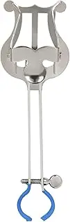 Trumpet Marching Lyre Portable Music Stand Music Sheet Clip Iron Clamp on Holder with Rubber Pad Silver for Trumpet