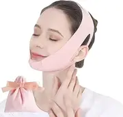 Unisex Sleep Facelift Belt with Reusable V Shaped Mask, Nourishes Cheeks and Neck, Helps Shape Delicate Face Contours
