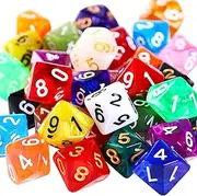 50 Pieces Polyhedral Dice Set with Black Pouch Polyhedral Dice Compatible with DND RPG MTG Table Games Multi Colored Assortment (10 Sided Style)