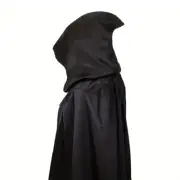 Black Hooded (S) 43" Full Costume Cape Cloak Death Reaper Horror Vampire Goth